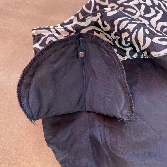 Liz Claiborne Silk Black White Floral Polka Dot Pencil Dress Bow Sz 4 - Picture 8 of 12